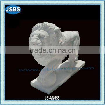 White marble lion statue