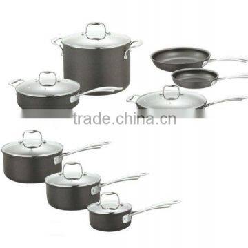 14PCS Aluminium Hard Anodized Non Stick Coating Cookware Cook Sets C1103