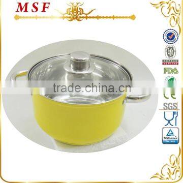 Induction bottom colorful painting exterior pot stainless steel cooking pot