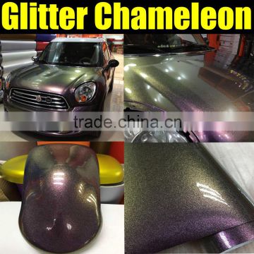 Factory wholesale chameleon glitter pearl vinyl film with air free bubbles 1.52*20m/Roll