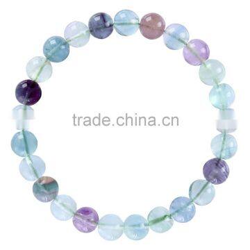Fashion Charm Bangle Latest Design Daily Wear Bangle 8 mm 7.5 Inch Fluorite Gemstone Bracelet