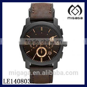 latest design Machine Brown Leather Chronograph Mens Watch