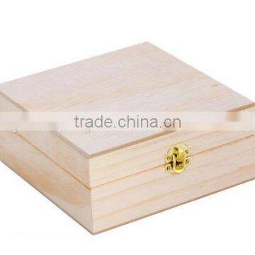 wooden storage box for essential oil with hinge