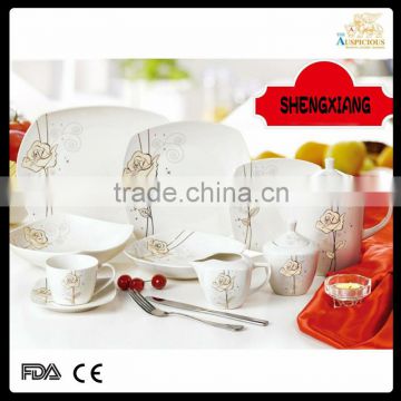 china wholesale latest dress designs47 pcs decal porcelain dinnerware set