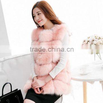 Lady's Fashion Fox Fur Long Vests For Women Cloth photo-3