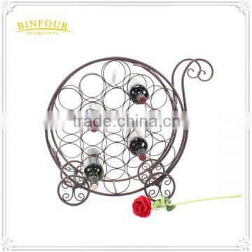 Decorative Metal Wine Rack Metal Bottle Wine Regal Antique Style Black photo-4