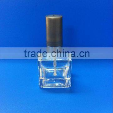Square glass nail polish bottle decorative with cap with brush