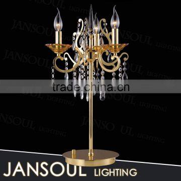 new design retro french style made in china indoor gold candle holder crystal chandelier glass table lamp