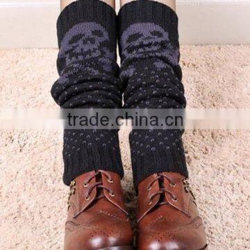 knit slouchy leg warmers skull boot cuff