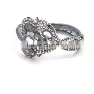 Wholesale Men Vintage Silver Plated Zinc Alloy Cobra Snake Skin Bracelets With Diamond