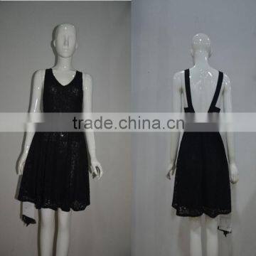 New Fashion Sleeveless Short Lace Ladies Dress Design