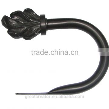 Bronze Curtain Rod Leaf Finials Curtain Accessories Holders