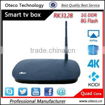 Android 4.4.4 Kitkat android tv box Quad Core rk3128 with online tv