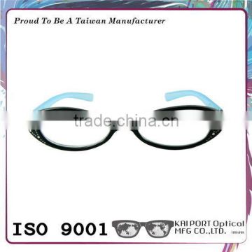 Bicolor and rhinestones decoration eyewear