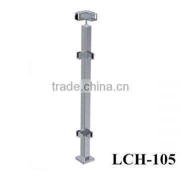 Shenzhen Launch Stainless Steel Square Handrail Post With Glass Clamp