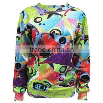 Custom Sweatshirt Cartoon Butterflies Pattern Sublimation Printing WOMEN'S Sweatshirt