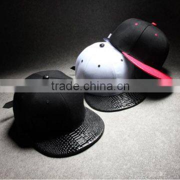 Custom Leather Patch Logo Snapback Hats Wholesale,fashionable Leather Snapback Hats Custom With High Quality photo-2