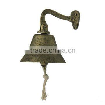 Rustic Gold Cast Iron Hanging Ship's Bell / Beautiful Ship Bell NBB 0015