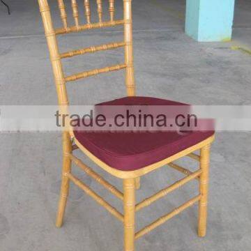 Natural Chiavari Chair with Burgundy Cushion