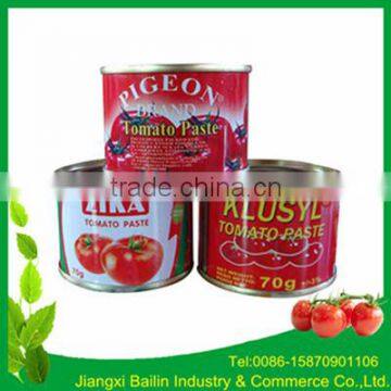 Good quality canned tomato paste with easy open lid or normal lid