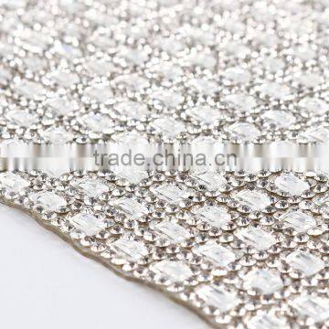 2016 xiumao factory rhinestones meshes/aluminum/brass hotfix mesh/metallic mesh fabric with spangles