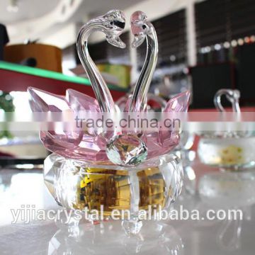 hot seller high quality lovely couple crystal swan for wedding gift