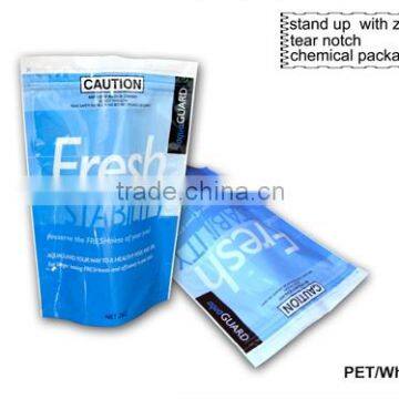 chemical stand up plastic bag with zipper