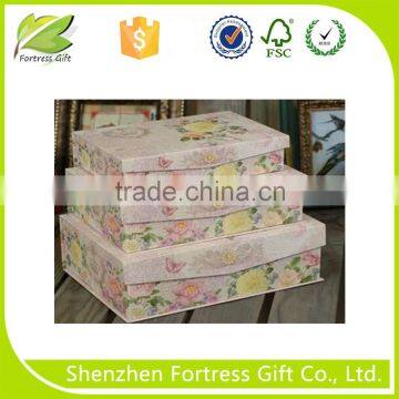 Fancy flower printed cardboard packaging gift box