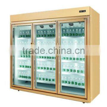 The glass door drinks freezer/cooler for grocery shop