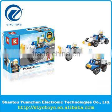 New Police series 3 in 1 car model ABS plastic children building blocks construction brick toys