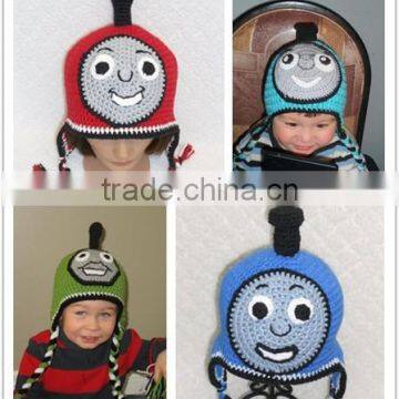 Wholesale cute handmade cartoon character hat baby boy crochet hat Thomas hat