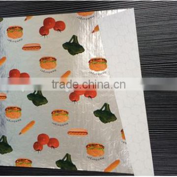 design developable Laminate aluminum foil paper for hamburger wrap