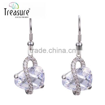 silver jewelry silver earring with dangle crystal earring jewelry