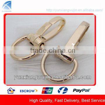 CD7961 Custom Gold Metal Snap Hook Buckle with Ring for Bags