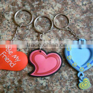 Heart Shaped Logo Soft PVC children's KeyChain Cartoon key chain