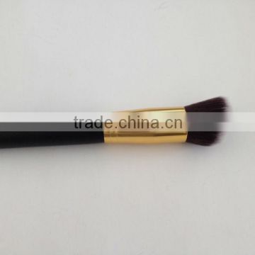 black wooden handle angle kabuki brush