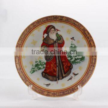 Beautiful christmas snowman decorative porcelain plates and dishes