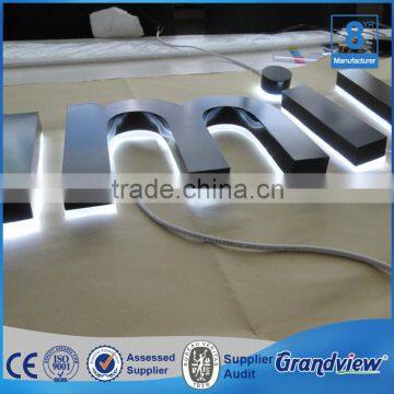 Outdoor Waterproof Matt Black Color 3D Backlit Acrylic Steel Letter Sign photo-2