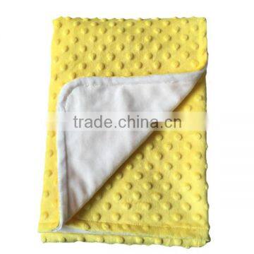 100% Polyester Cuddle Yellow Personalized Minky Throw Velboa Baby Blanket                        
                                                Quality Choice