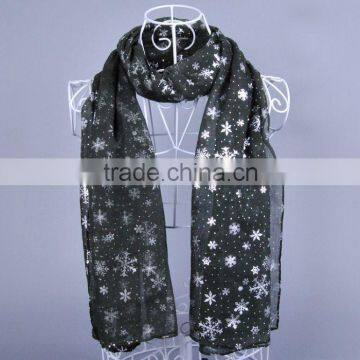 Snowflake Pattern Scarf Voile Scarves 180*90 Pashmina Shawls Muslim photo-3