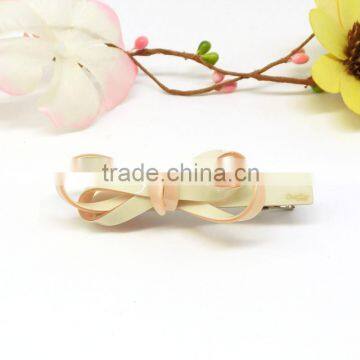 2015 high quality headwear of girls bowknot hair grip cellulose acetate body pin