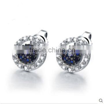 18K gold natural sapphire earring