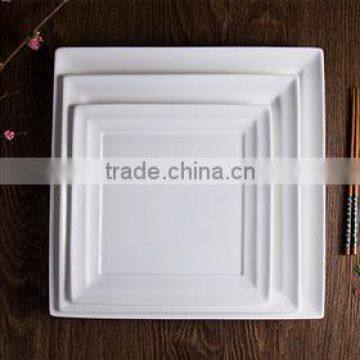 Porcelain white square dessert plate for home hotel restaurant