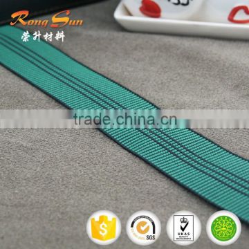 Elastic webbing for sofa made by good quality malaysia rubber thread knitted with PP and PE yam