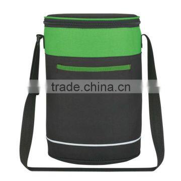 Non-Woven Round Kooler Bag-Lime Green