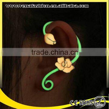 glow in the dark shaped stud rose flower earring