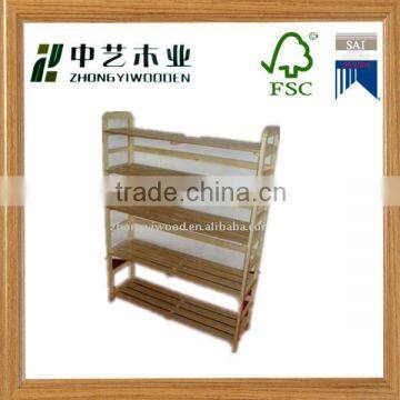 eco-friendly natural wood shoe shelf