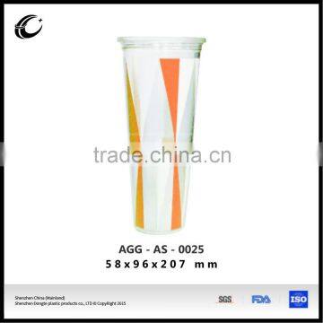 new plastic stabucks new design drinking Cups 20 oz 650ml plastic double wall mugs