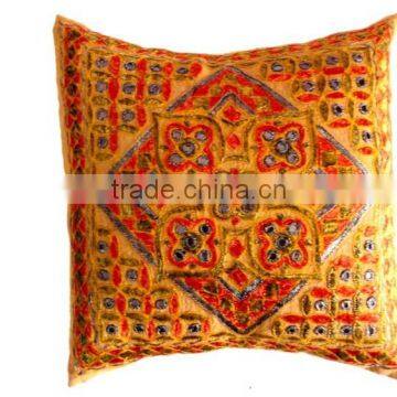 RTHCC-17 Mirror Work Hand Kantha Stitching Latest Designer Rajasthani cushion covers home Furnishing Manufacturer and Exporter