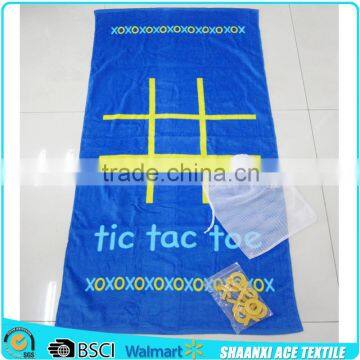 Reactive printed tic tac toe game towel/customer printed game beach towel XO game towel printed                        
                                                Quality Choice